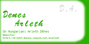 denes arleth business card